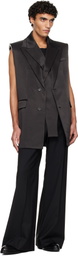 Jean Paul Gaultier Black Double Layer Body Detail Vest