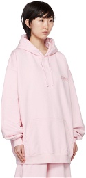 VETEMENTS Pink Embroidered Hoodie