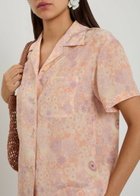 Chloe Floral-print Silk Shirt Pink
