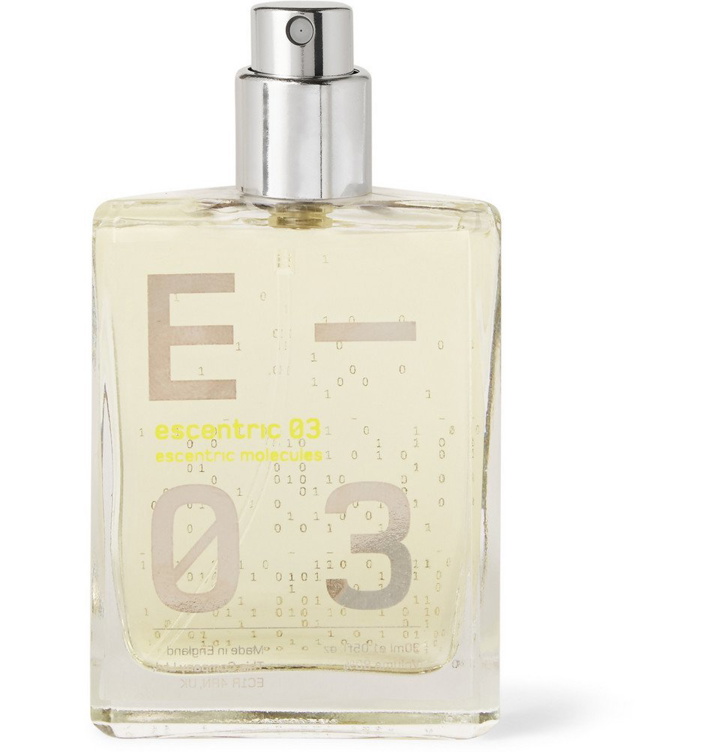 Photo: Escentric Molecules - Escentric 03 - Vetiver, Mexican Lime and Ginger, 30ml - Men - Colorless
