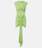 Christopher Esber Bezel Quartz cutout jersey minidress