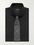 Hugo Boss - H-Hank Slim-Fit Cutaway-Collar Cotton-Dobby Shirt - Black