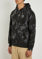 Aape Camo Hooded Cotton-blend Sweatshirt Black