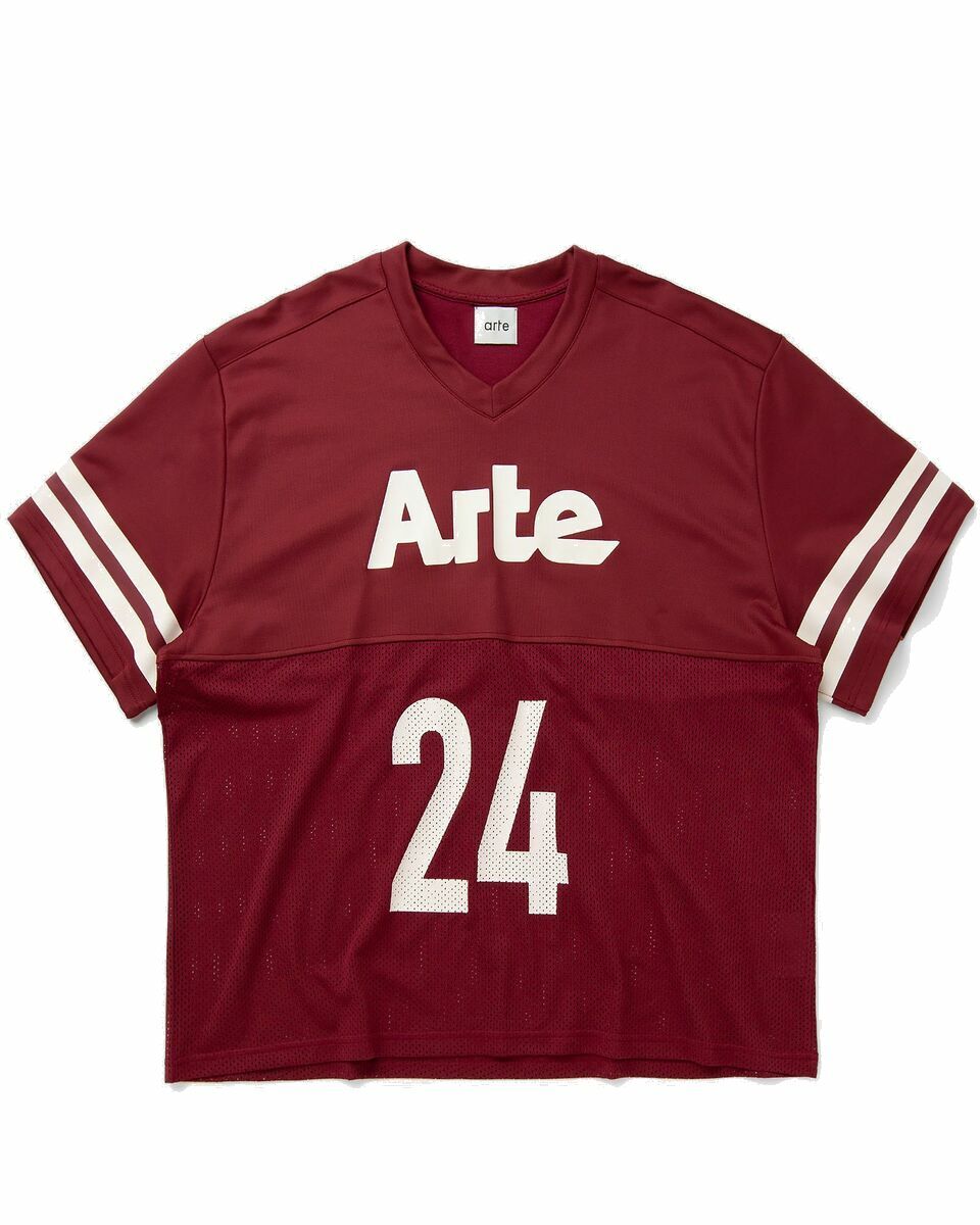 Photo: Arte Antwerp American T'shirt Mesh Fleece Red - Mens - Shortsleeves