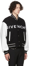 Givenchy Black & White Wool Bomber Jacket