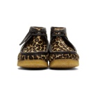 Clarks Originals Beige and Black Pony Hair Leopard Wallabee Boots
