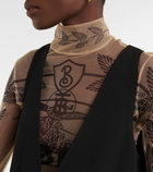 Burberry - Printed mesh mockneck bodysuit