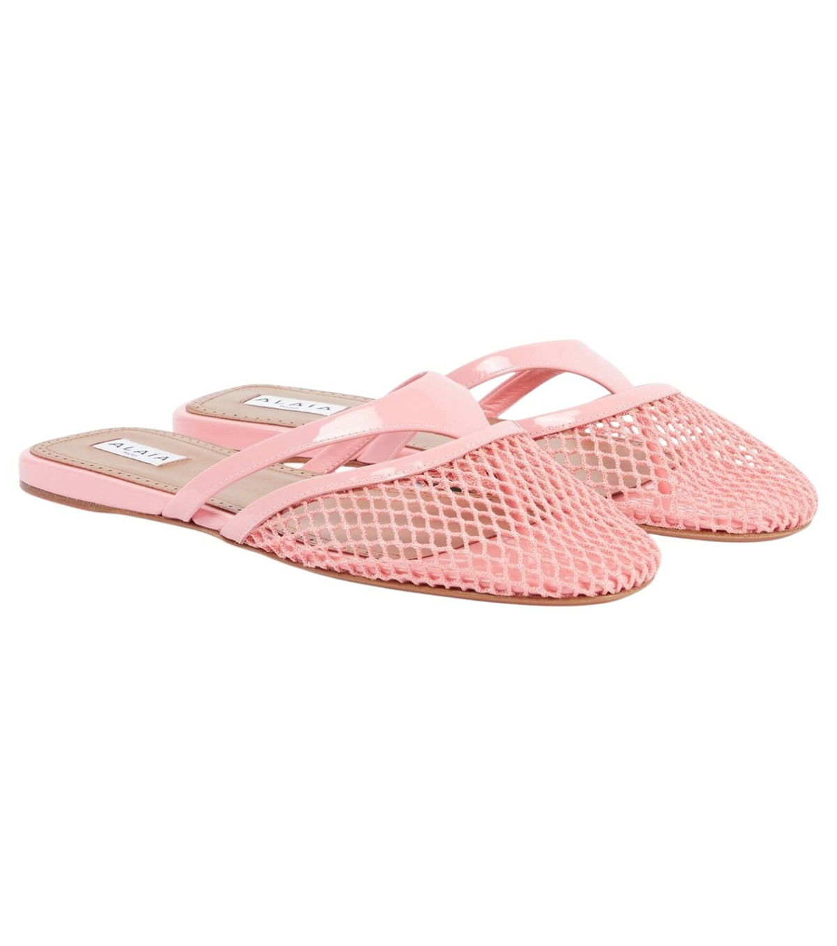 Alaa Infradito fishnet mesh mules ALAA