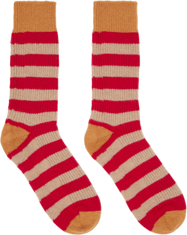Photo: Guest in Residence Red & Orange 'The Soft' Socks