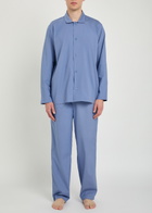 Boss Chris Logo-embroidered Woven Pyjama set Blue