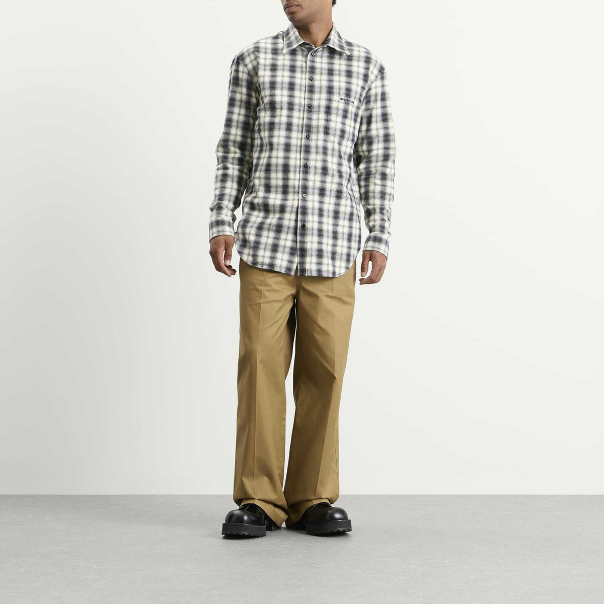 Balenciaga Men's Wide Leg Cotton Chino Pants in Camel