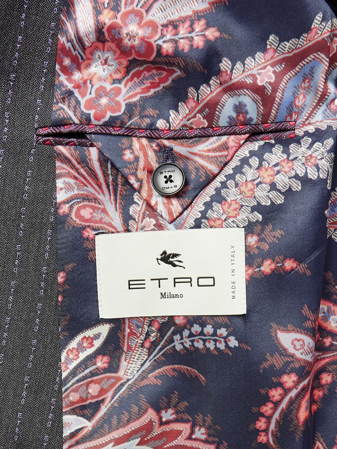 Etro - Double-Breasted Logo-Embroidered Wool-Blend Jacquard Suit Jacket - Multi