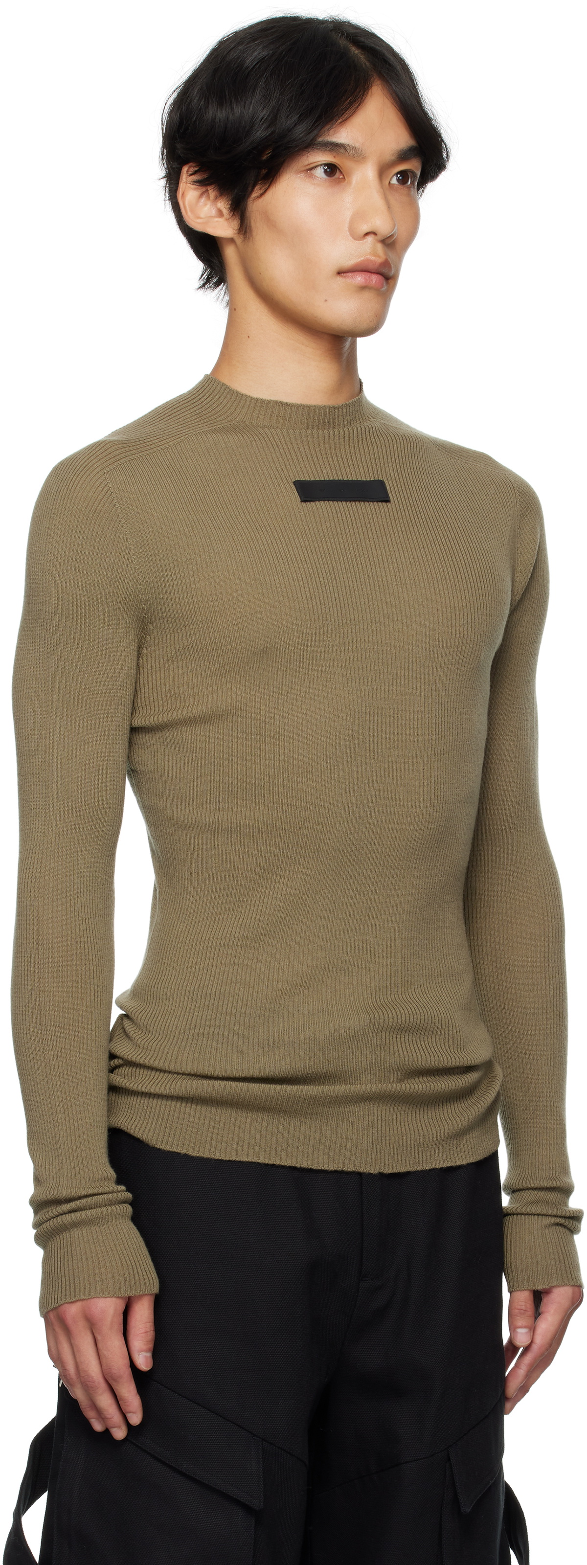 HELIOT EMIL Gray Isotropy Knit LS Sweater