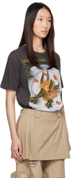Collina Strada Gray 'Girl Dinner' Rhinestone T-shirt