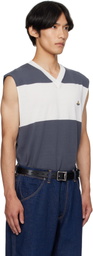 Vivienne Westwood White & Blue Ollie Sweater Vest