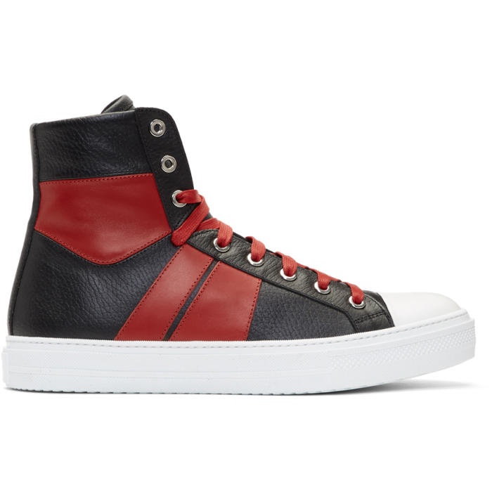 Photo: Amiri Black and Red Sunset High-Top Sneakers