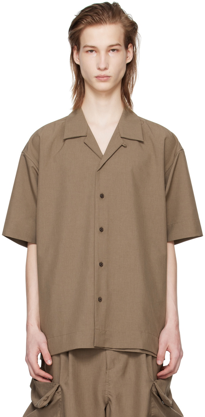 meanswhile Brown Side Slit Shirt