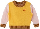 TINYCOTTONS Baby Yellow & Pink Colorblocked Sweater