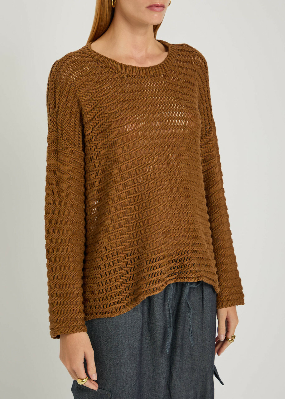 Eileen Fisher Open-knit Cotton Jumper Bronze