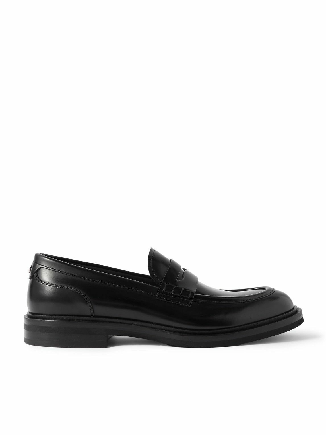 Dolce & Gabbana Black Leather Slip-On Loafers