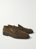 Officine Creative - Opera Suede Penny Loafers - Green