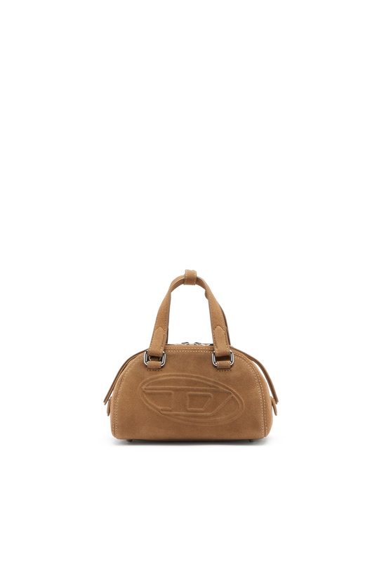Photo: Diesel 1DR Dome-Suede mini bowling bag - Crossbody Bags - Unisex - Beige
