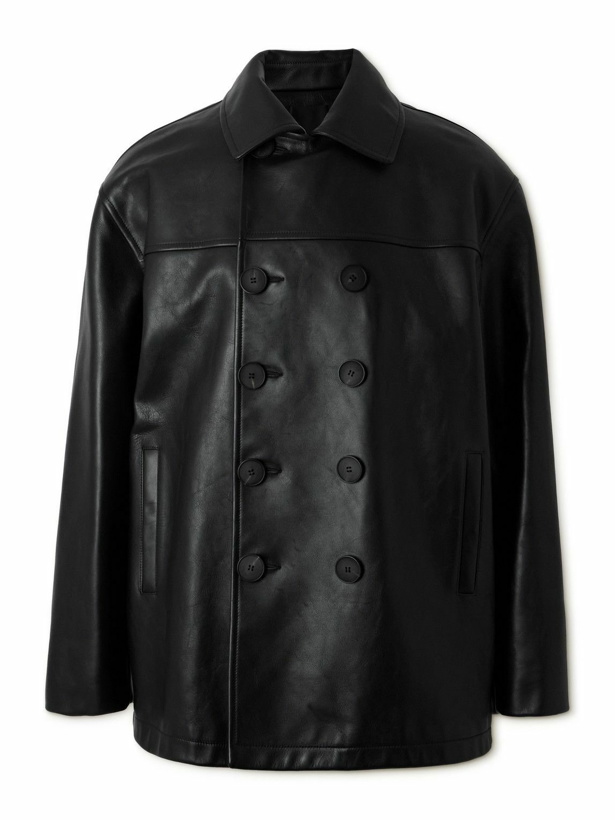 Photo: Givenchy - Leather Peacoat - Black