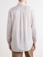 Paul Smith - Button-Down Collar Striped Lyocell and Silk-Blend Twill Shirt - Neutrals