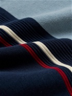 Beams Plus - Ribbed Striped Cotton Polo Shirt - Blue