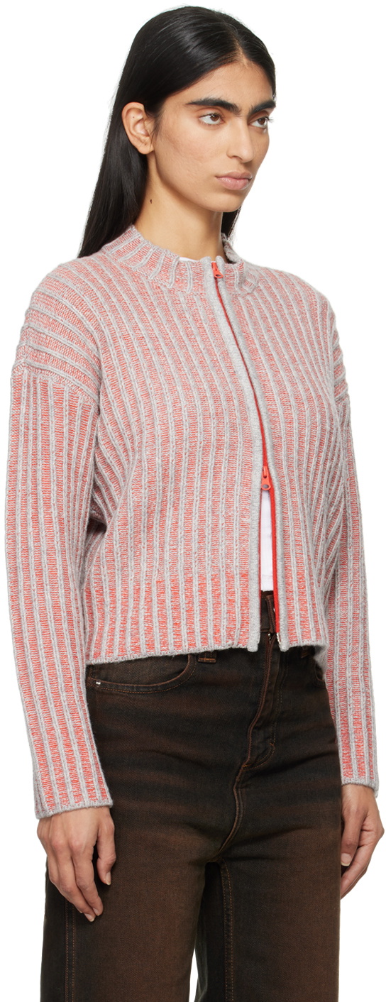 Eckhaus Latta Gray & Red Poet Cardigan