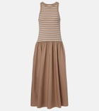 Velvet Romina striped cotton-blend midi dress