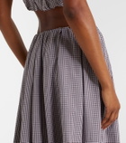 Faithfull Solinas gingham cotton-blend midi skirt