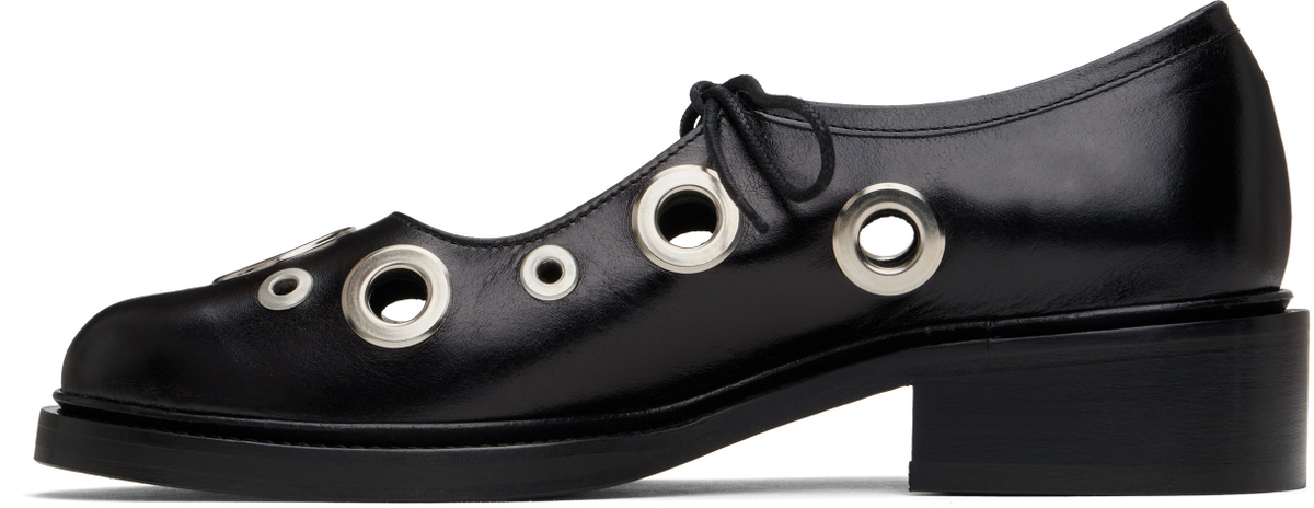 Nicole Saldaña Black Fabiana Eyelet Loafers