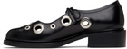 Nicole Saldaña Black Fabiana Eyelet Loafers