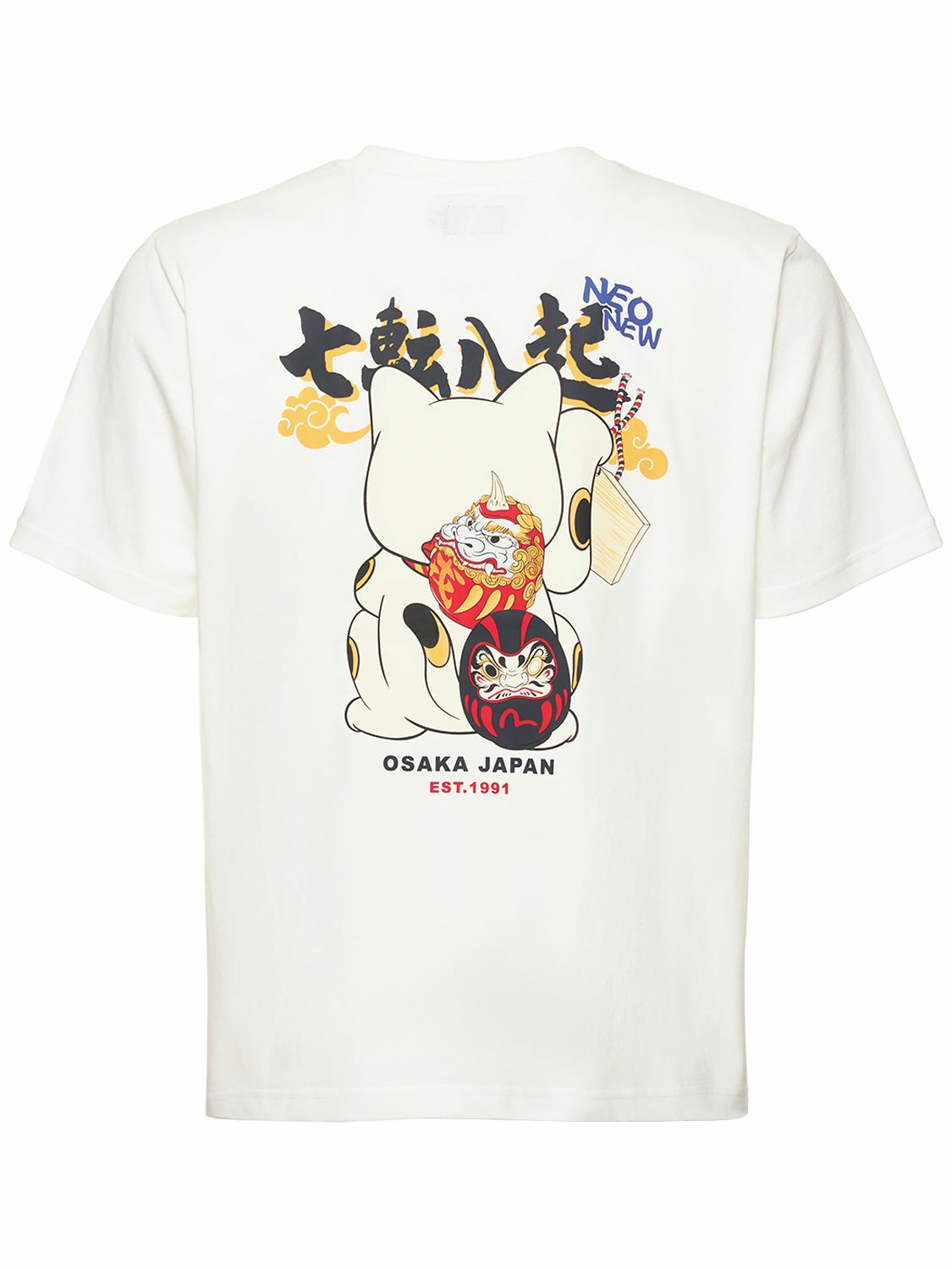 EVISU Cotton Lucky Cat Printed T-shirt