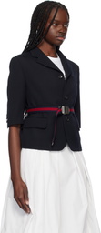Comme des Garçons Girl Navy Wool Gabardine Medium Blazer
