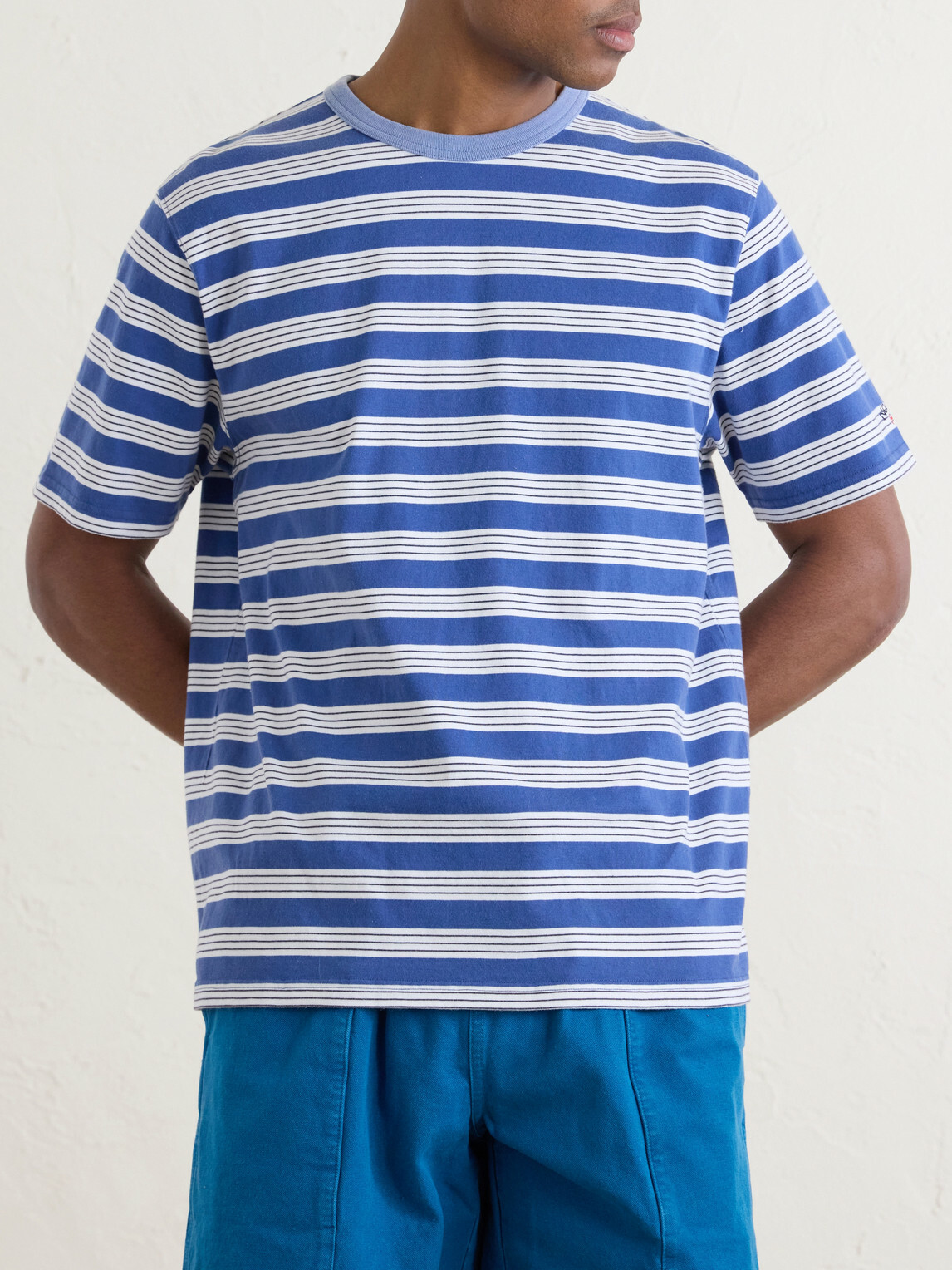 Noah - Striped Cotton-Jersey T-Shirt - Blue