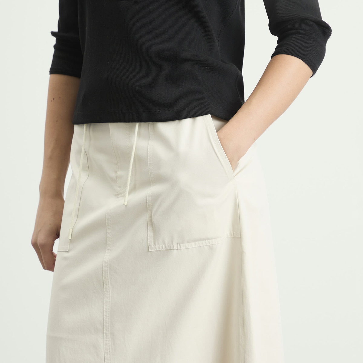 DUNST Women's Maxi Skirt in Ivory