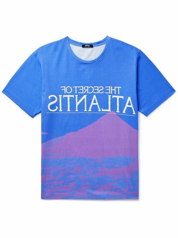 Photo: MSFTSrep - Printed Cotton-Jersey T-Shirt - Blue