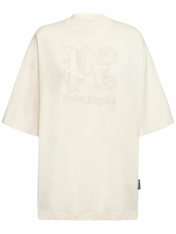 Photo: PALM ANGELS - Monogram Statement Cotton T-shirt