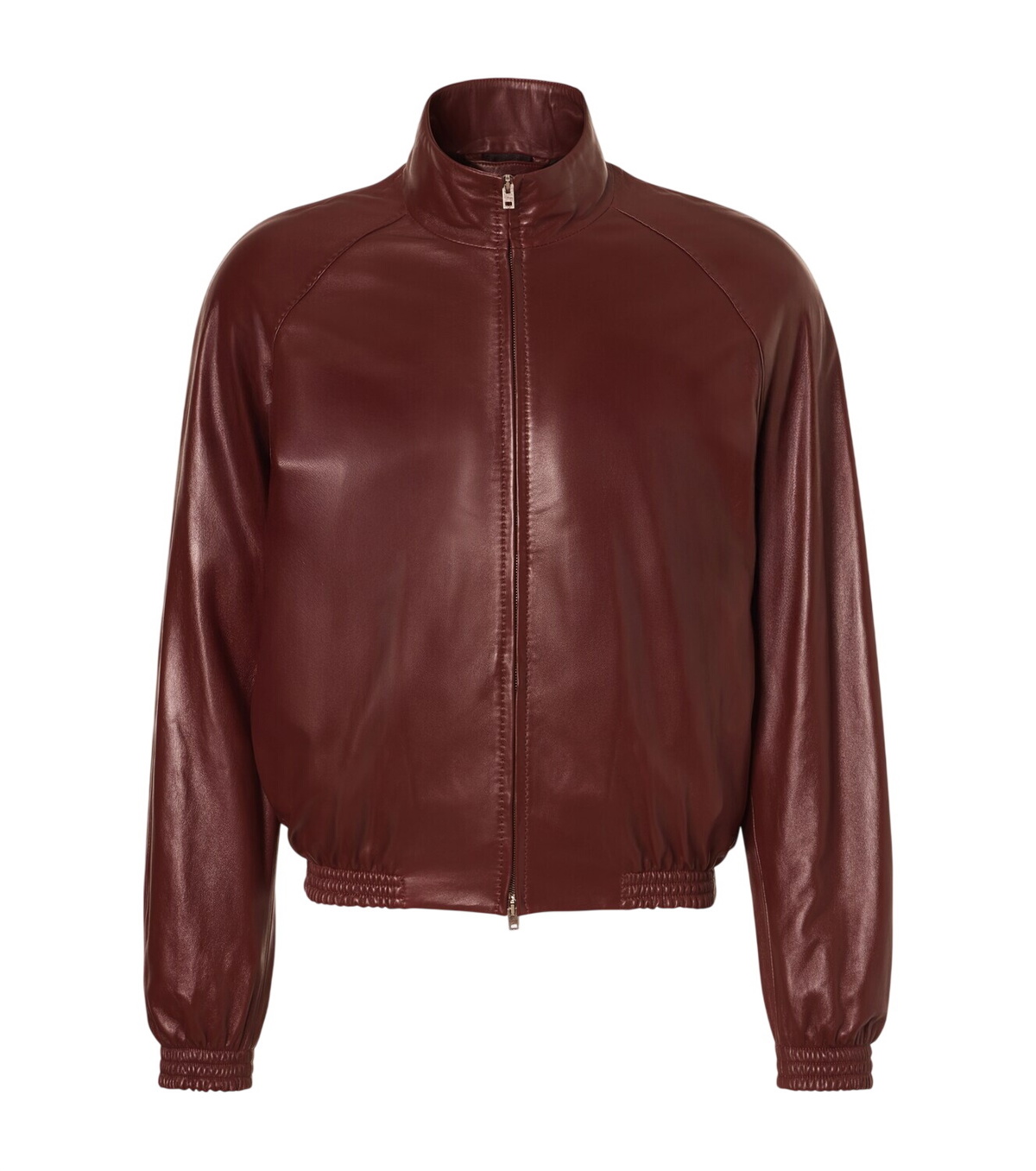 Acne Studios Brown Zipper Leather Jacket Acne Studios
