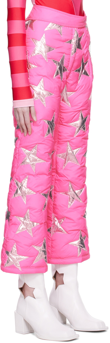ERL Pink Embellished Puffer Trousers