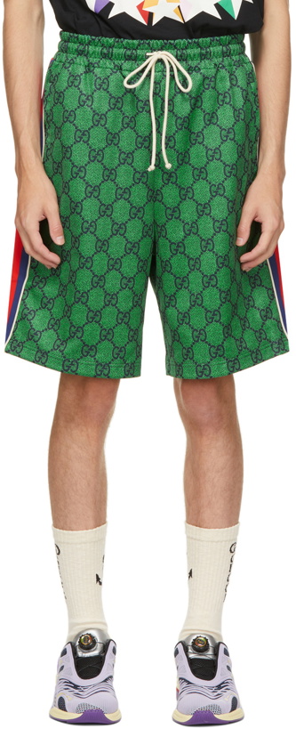Photo: Gucci Green Jersey GG Shorts