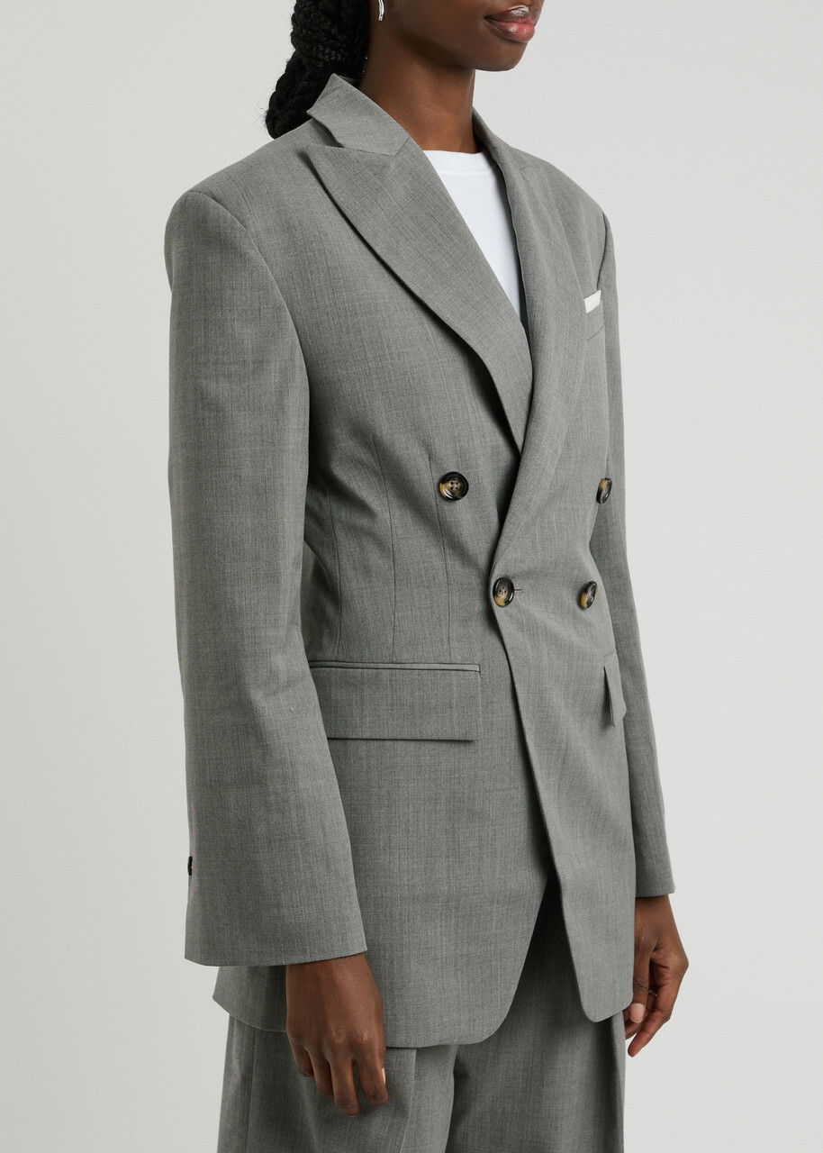 Day Birger ET Mikkelsen Elenora Double-breasted Woven Blazer Grey