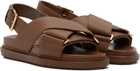 Marni Brown Leather Fussbett Sandals