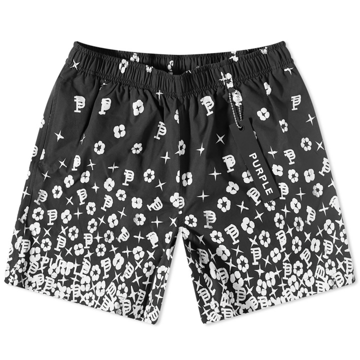 Photo: Purple Brand Men's All Round Patterned Short in Black