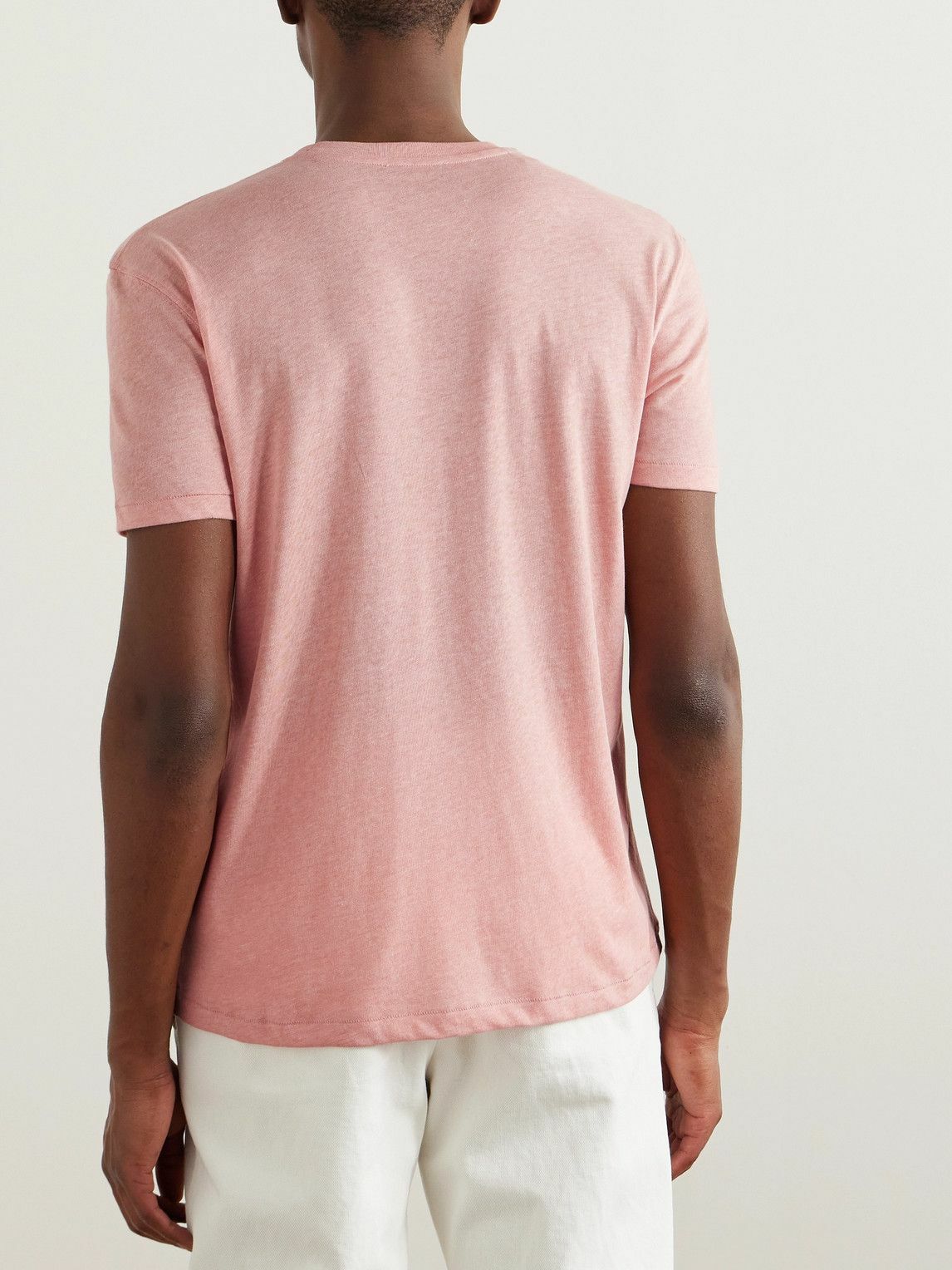 【関税＆送料込み】Tom Ford Pink Cotton Blend T-Shirt TOM FORD - Cotton-Blend Jersey T-Shirt - Pink TOM FORD