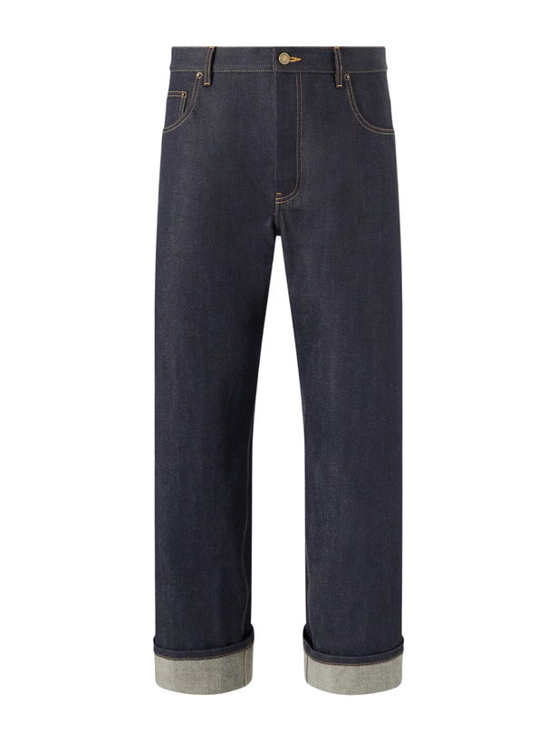 Photo: Thom Browne - Cropped Straight-Leg Selvedge Jeans - Blue