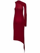 COURREGES One Shoulder Crepe Jersey Long Dress