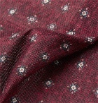 Brunello Cucinelli - Printed Linen and Cotton-Blend Pocket Square - Men - Burgundy